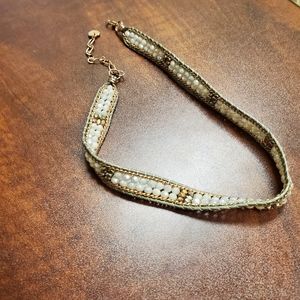 $5 SALE * Nakamol Bead + Leather + Chain Choker | Bracelet